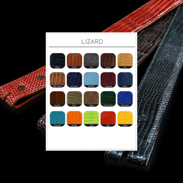 Colors & Shades Lizard 1 1/4" Belt - Straight. Made from genuine lizard leather, this belt exudes luxury and refinement. JWCooper.com