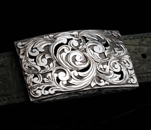 Sterling Silver with Sterling Overlays Buckle - 1 1/2"
