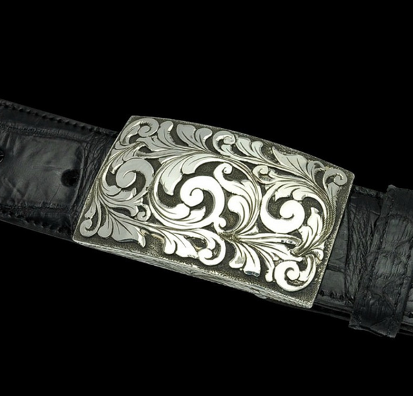 Sterling Silver with Sterling Overlays Buckle - 1 1/2"