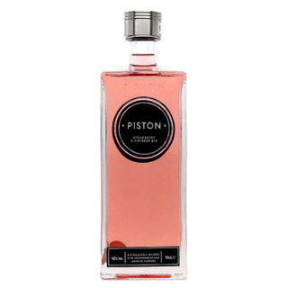 A single transparent bottle with a bold silver closure. The Piston name is written in white within a black round label.