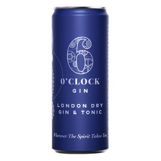 6 O'clock London Dry Gin & Tonic 12 x 250ml Can