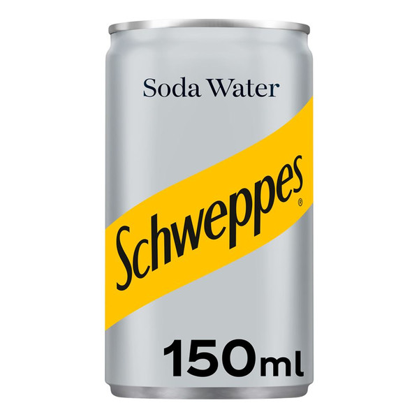 Schweppes Soda Water 24 x 150ml Cans