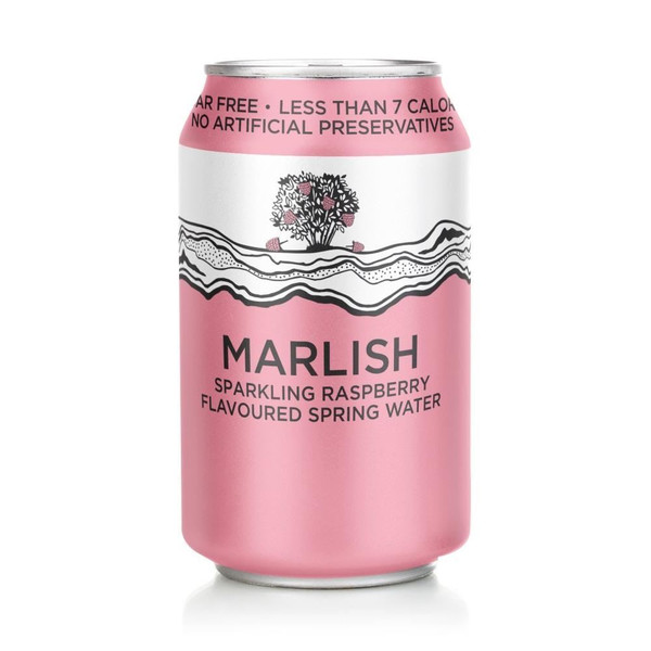 Marlish Sparkling Raspberry Water (Sugar Free) 24 x 330ml Cans