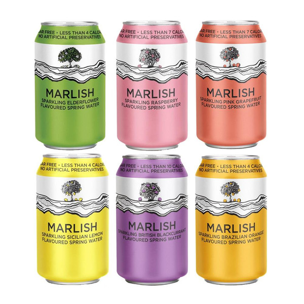 Marlish Assorted Flavoured Sparkling Water 24 x 330ml Cans