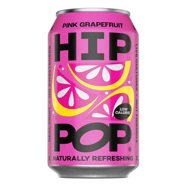 Hip Pop Pink Grapefruit Living Soda 12 x 330ml Can