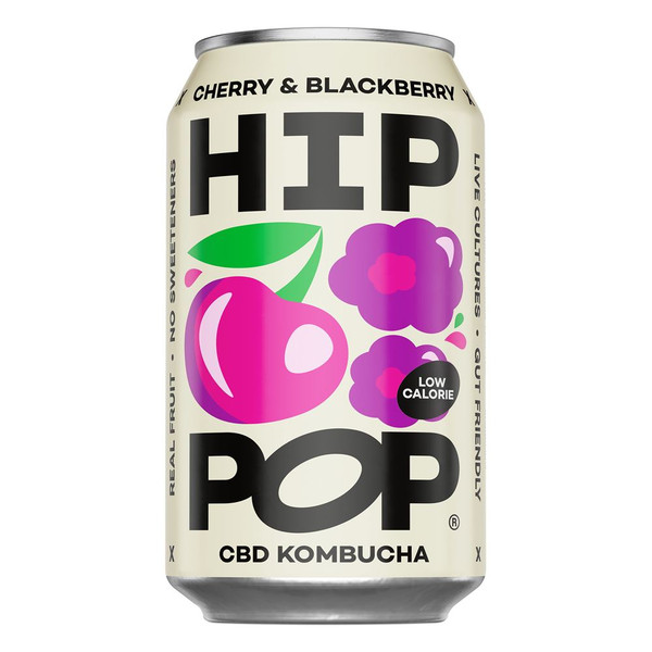 Hip Pop Cherry & Blackberry CBD Kombucha 12 x 330ml Can