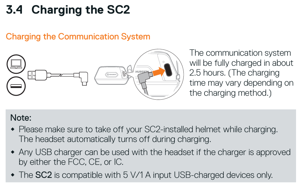 SC2 Charging Specifications