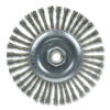 Weiler 36307 Wolverine Knot Wire Wheel, Stringer Bead Twist, 6 in dia x 3/16 in W Face, 5/8 in-11 UNC, 0.020 in Steel Wire, 12500 RPM
