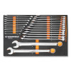 GEARWRENCH GWMSCWL12MM Long Pattern Combination Wrench Sets, 12 Points, Metric, Chrome, With Foam Tray, 24-pc