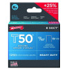 Arrow Fastener 50CT T50 Type Staples, 17/32 in L x 3/8 in W, 1250 per box