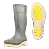 Servus 75105-GYM-110 PRO+ PVC Boots, Steel Toe, Size 10, 15 in H, Gray with Beige/Yellow Sole
