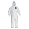 KleenGuard 46116 A30 Coveralls, Zipper Front, Elastic Back, Wrist and Ankles, Hood, White, 3X-Large