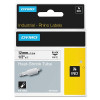 DYMO 18055 Heat-Shrink Tube, 1/2 in W x 5 ft L, Black on White