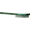 Pferd 85012 Curved Handle Scratch Brush 13-3/4 Inch 3 x 19 Row Carbon Steel Wire Plastic