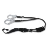 MSA 10199064 V-SERIES Utility Shock Absorbing Lanyard, 6 ft, Twin, Web Loop/Large Snaphook, Arc Flash, Adjustable, 310 lb