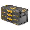 DeWalt DWST08330 ToughSystem 2.0 3-Drawer Toolbox, 130 lb, 12.4 in W x 21.3 in D x 12.7 in H x Plastic, Black/Yellow