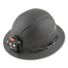 Klein Tools 60346 Premium KARBN Pattern Full Brim Hard Hat, Ratchet w/Pivot Suspension, Non-Vented, Gray, Rechargeable Headlamp/Charging Cable
