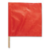 KISHIGO 1600 Warning Flag, Vinyl with 3/4 in dia x 24 in Hardwood Dowel, Orange/Red, 18 in x 18 in