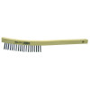Weiler 44053 Model CH-39 Curved Handle Scratch Brush 14 In 3 x 19 Rows Steel Wire Wood Handle