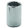 Wright Tool 3116 3/8" Dr. Standard Sockets, 3/8 in Drive, 1/2 in, 12 Points, Chrome-Plated