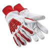HexArmor 4067W-L Chrome SLT Cut-Resistant Gloves, 4067W, A7 Cut, Large, White/Red, Winter