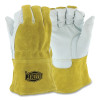 Ironcat 6143/M MIG/TIG Welding Gloves, Premium Top Grain Goatskin Leather, Medium, Brown, Gauntlet Cuff, Fleece Lining