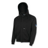 OBERON ZFC207-3XL FR/Arc-Rated Hoodie, ZFC207, Zipper-Front, Attached Hood, Cotton Fleece, 3X-Large, Black