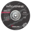 Weiler 56470 Wolverine Grinding Wheel, 9 in dia x 5/8 in-11 UNC Arbor x 1/4 in Thick, AO, 24R