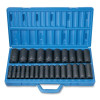 Grey Pneumatic 1326MD Impact Socket Set, 1/2 in Dr, Metric, 6-point, 10 mm to 36 mm, 26-Pc Deep Length Master