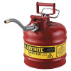 Justrite 7220120 Type II AccuFlow Safety Can 2 Gallon / 7.5 L Red 5/8 Inch Hose