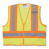 MCR Safety WCCL2LFRX3 Luminator Class II Limited Flammability Vest, 3X-Large, Polyester Mesh, Fluorescent Lime, Zipper