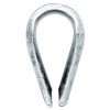 Peerless 4514240 Malleable Wire Rope Thimbles, 1/4 in, Bright Zinc