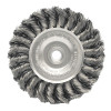 Weiler 08044 Standard Twist Knot Wire Wheel, 4 in dia x 1/2 in W Face, 0.014 in Steel Wire, 20000 RPM