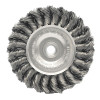 Weiler 08314 Standard Twist Knot Wire Wheel, 4 in dia x 1/2 in W Face, 0.020 in Stainless Steel Wire, 20000 RPM
