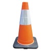 Cortina 03-500-21 PVC Traffic Cone 18 In With 6 In Upper Reflective Collar Orange Black Base