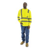 Majestic 75-5355/M Hi-Vis Long Sleeve Birdseye Shirt Double Stripe ANSI Class 3 Yellow Medium