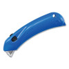 Pacific Handy Cutter E22202-4 Disposable Restaurant Safety Cutter, NSF-Certified, 3-Button, Plastic, Pointed, Blue