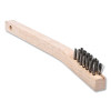 DeWalt DW49706 Wire Scratch Brush, 7 in Overall L, 14 Bristle Rows, Stainless Steel, Angled Wooden Handle