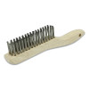 Anchor Brand 97104 Hand Scratch Brush, 4 x 16 Rows, 0.012 in Stainless Steel Fill, Shoe Handle