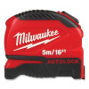 Milwaukee Tool 48-22-1817 Auto-Lock Tape Measure, 5 m/16 ft, Metric/SAE, 1 in W Blade, Red/Black
