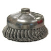 Weiler 12376 Single Row Heavy-Duty Knot Wire Cup Brush, 6 in dia, 5/8-11 UNC, 0.023 Steel Wire