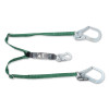 MSA 10191758 V-SERIES Standard Shock Absorbing Lanyard, 6 ft, Twin, Small/Large Snaphooks, Web, Adjustable, 400 lb