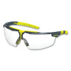 HexArmor 11-19005-09 VS300/VS300G Anti-Fog Safety Glasses, VS300, Clear Add+1.0, TruShield, Gray/Lime
