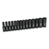 GearWrench 84955N Impact Socket Set 1/2 Inch Drive 6 Point Metric 10 MM to 27 MM 14 Piece Deep Length With Case