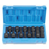 Grey Pneumatic 1398H Impact Driver Set, 1/2 in Drive, SAE, 1/4 in to 3/4 in Size, 2.95 in OAL, 10-Pc Standard Length Hex