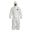 DuPont Tyvek TD127SWBMD0025CM Tyvek 400D Coveralls with Attached Hood, Blue/White, Medium