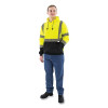 Majestic 75-5327/X1 High Visibility Hooded Sweatshirt, Pullover, 100% Polyester, Yellow/Black, X-Large