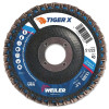 Weiler 51223 Tiger X Flap Disc, 4-1/2 in dia, 40 Grit, 7/8 in Arbor, 13000 rpm, Type 27