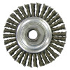 Weiler 36218 Wolverine Knot Wire Wheel, Stringer Bead Twist, 4 in dia x 3/16 in W Face, 5/8 in-11 UNC, 0.020 in Steel Wire, 20000 RPM
