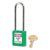 Master Lock 410LT-GRN Zenex Thermoplastic Safety Lockout Padlock 3 Inch Shackle Green Keyed Different